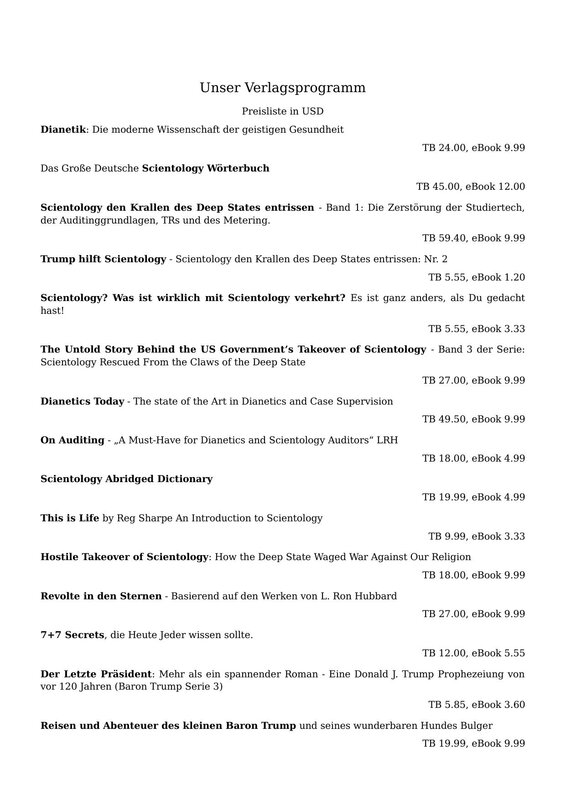 Publisher Catalogue DE